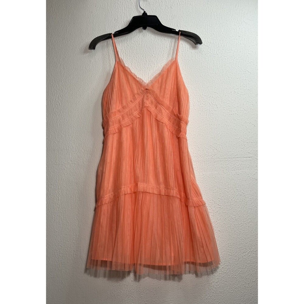 TOPSHOP Layered Tulle Slipdress Coral Sz 6